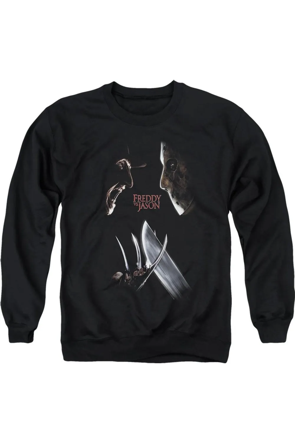 Freddy Vs Jason Face Off Adult Crewneck Sweatshirt