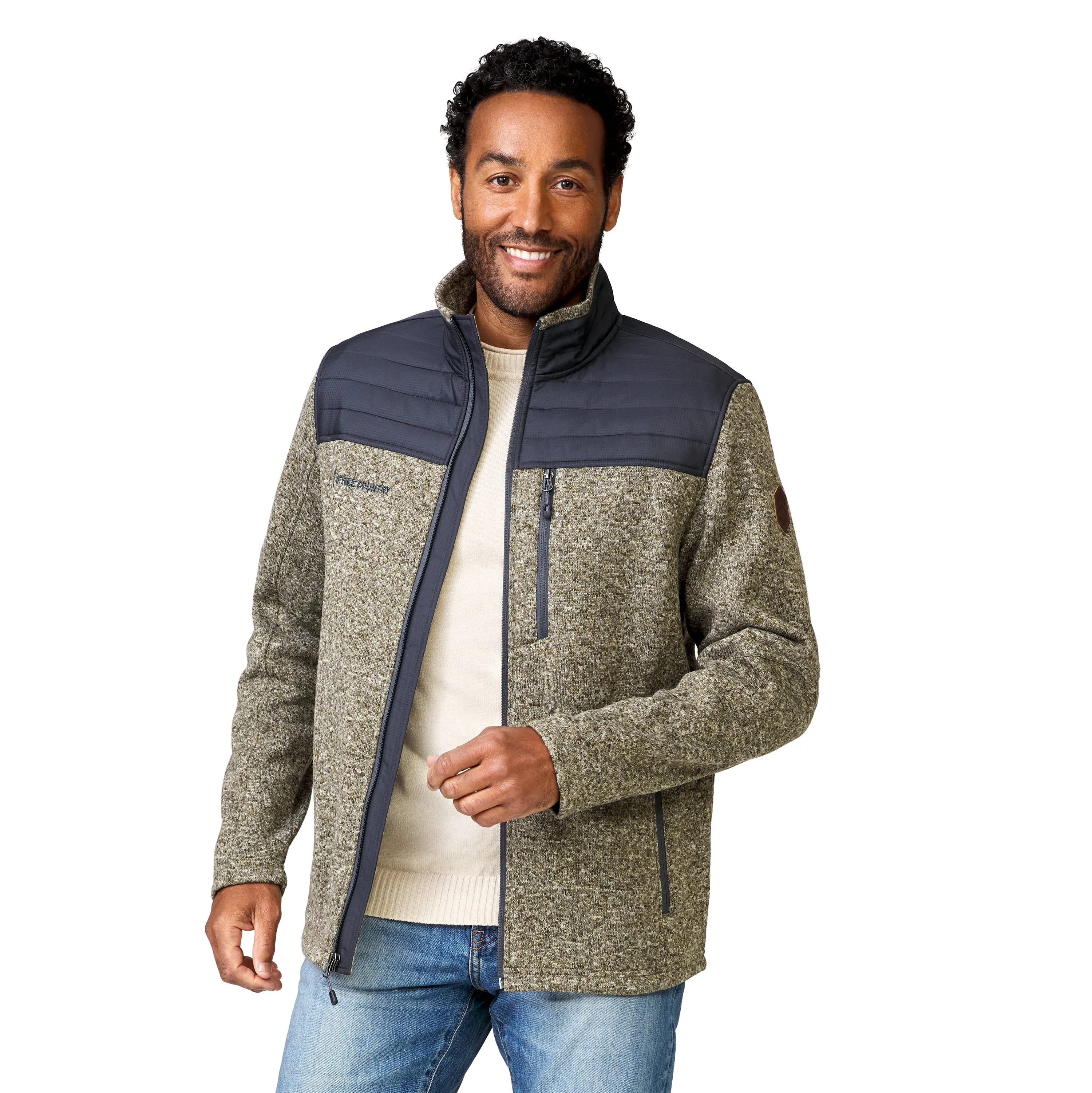Free Country Men's Frore Sweater Knit Fleece Jacket