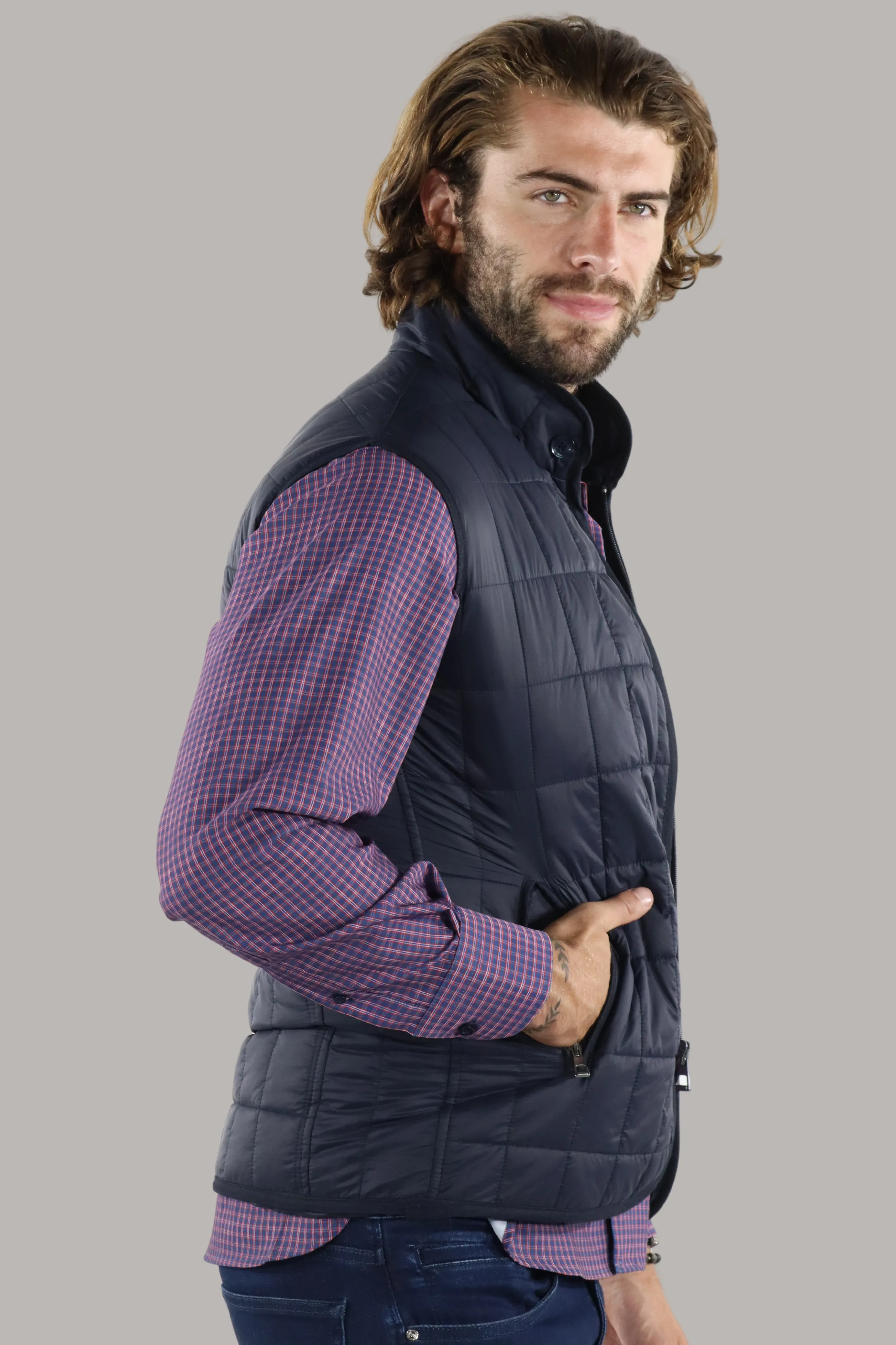 Full Zip Navy Quilted Vest