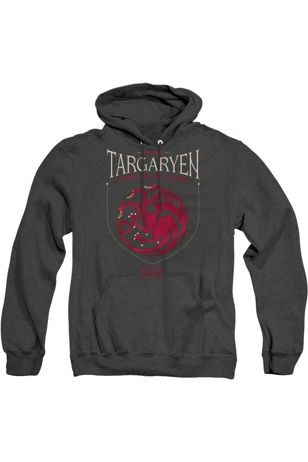 Game Of Thrones House Targaryen Sigil Adult Heather Hoodie / Hooded Sweatshirt
