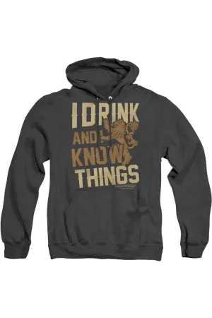 Game Of Thrones Know Things Adult Heather Hoodie / Hooded Sweatshirt