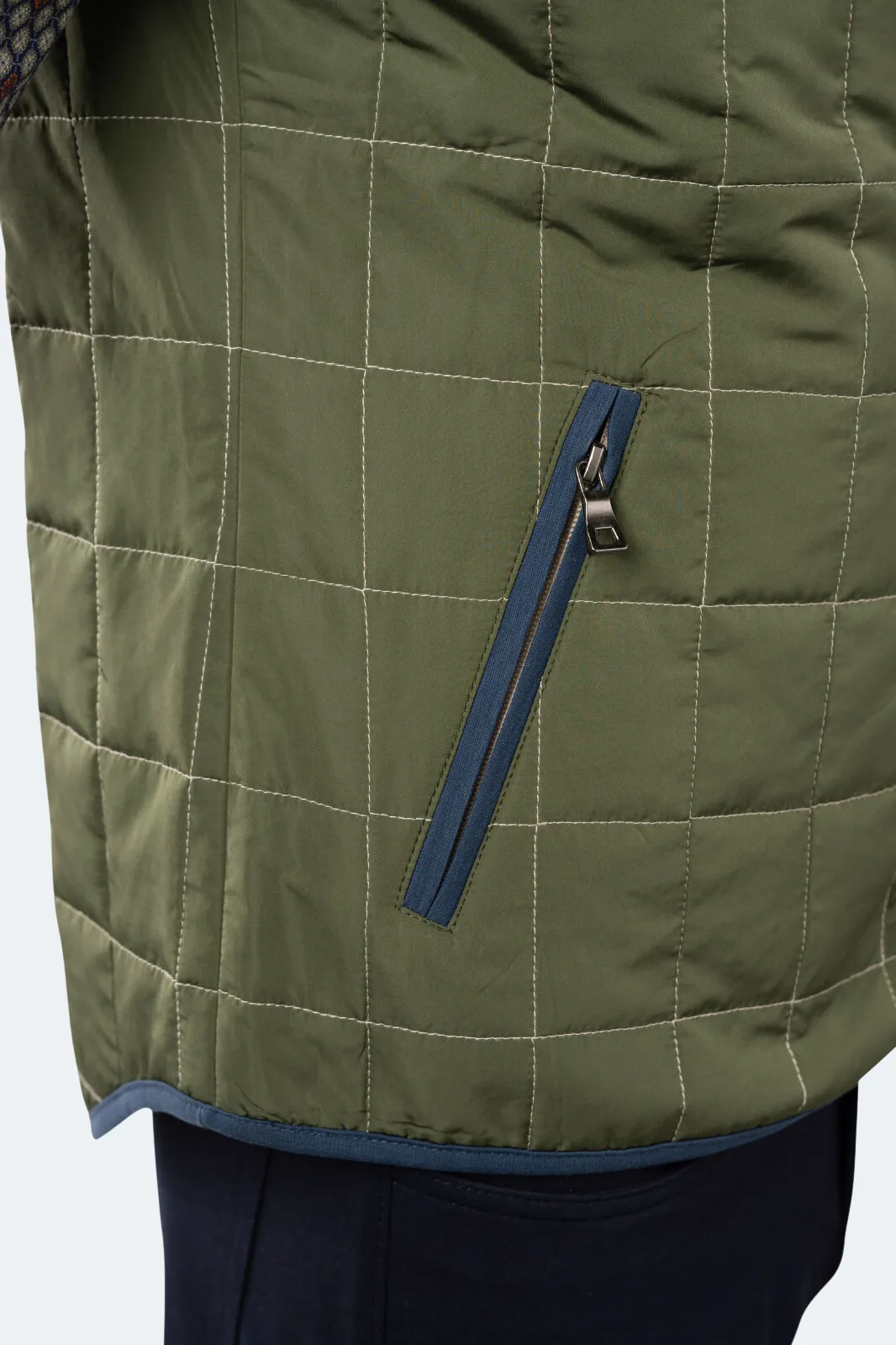Green Quilted Zip Up Vest