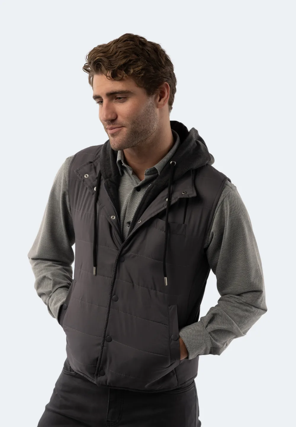 Grey Hooded Vest