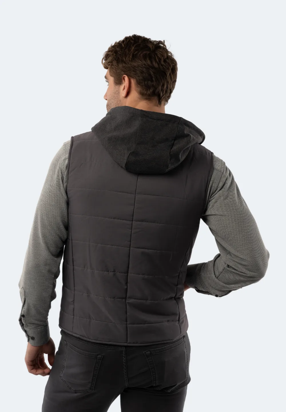 Grey Hooded Vest