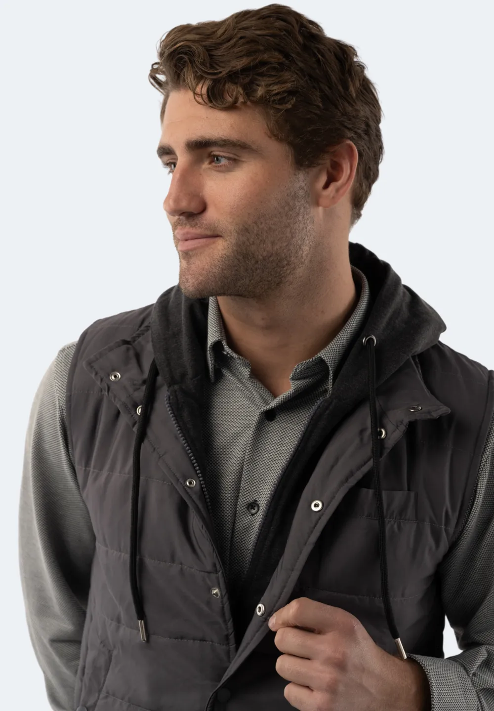 Grey Hooded Vest