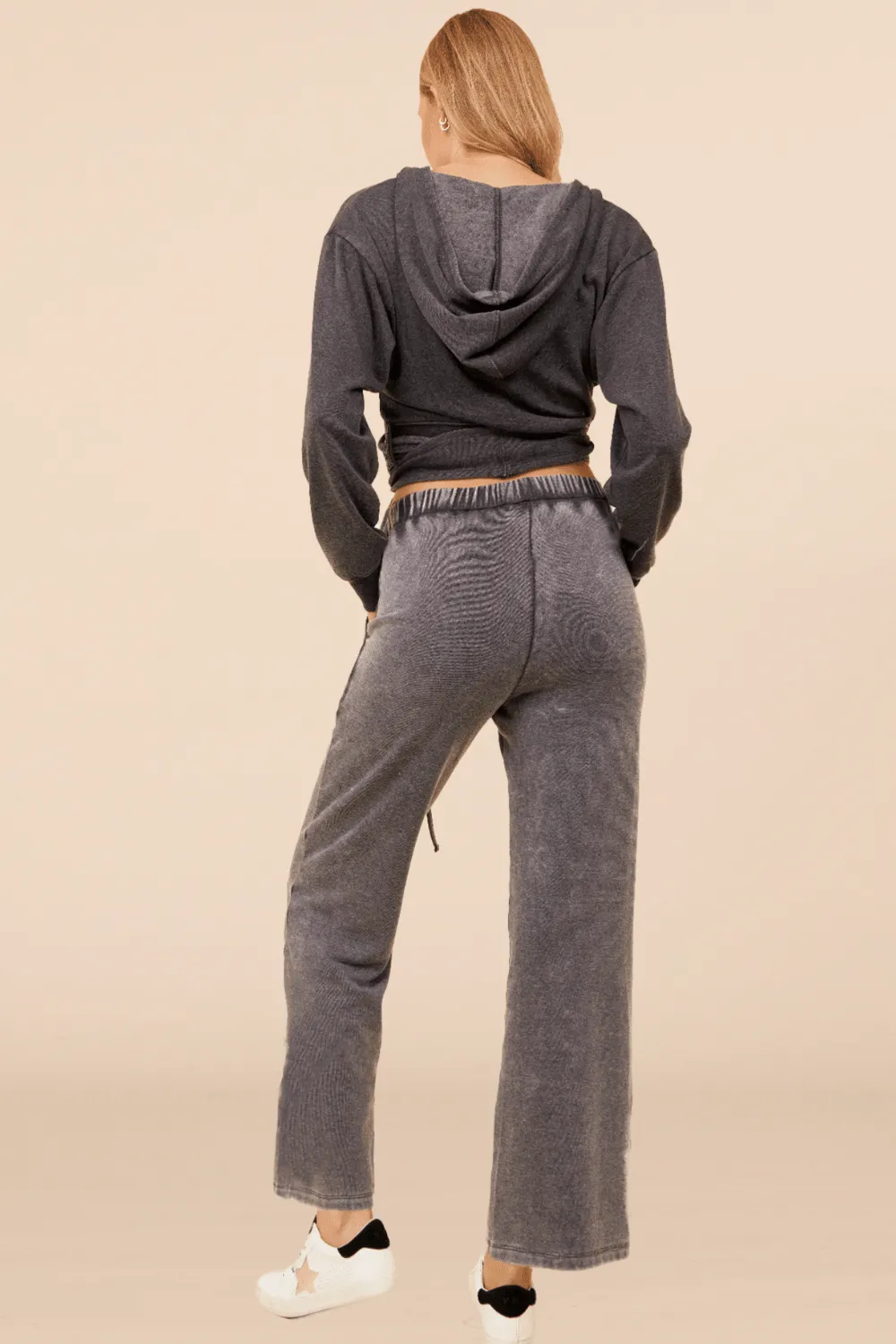 Heather Charcoal Lightweight Fleece Surplice Hoodie