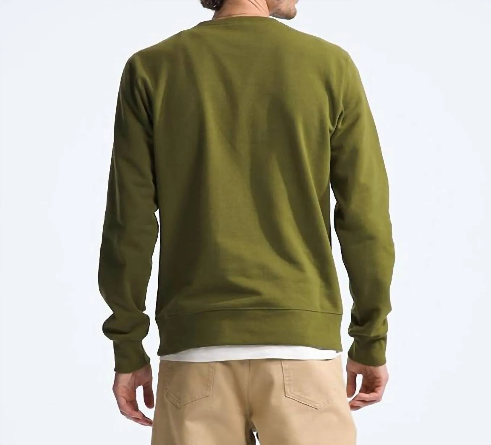 Heritage Patch Crew Sweatshirt In Forest Olive