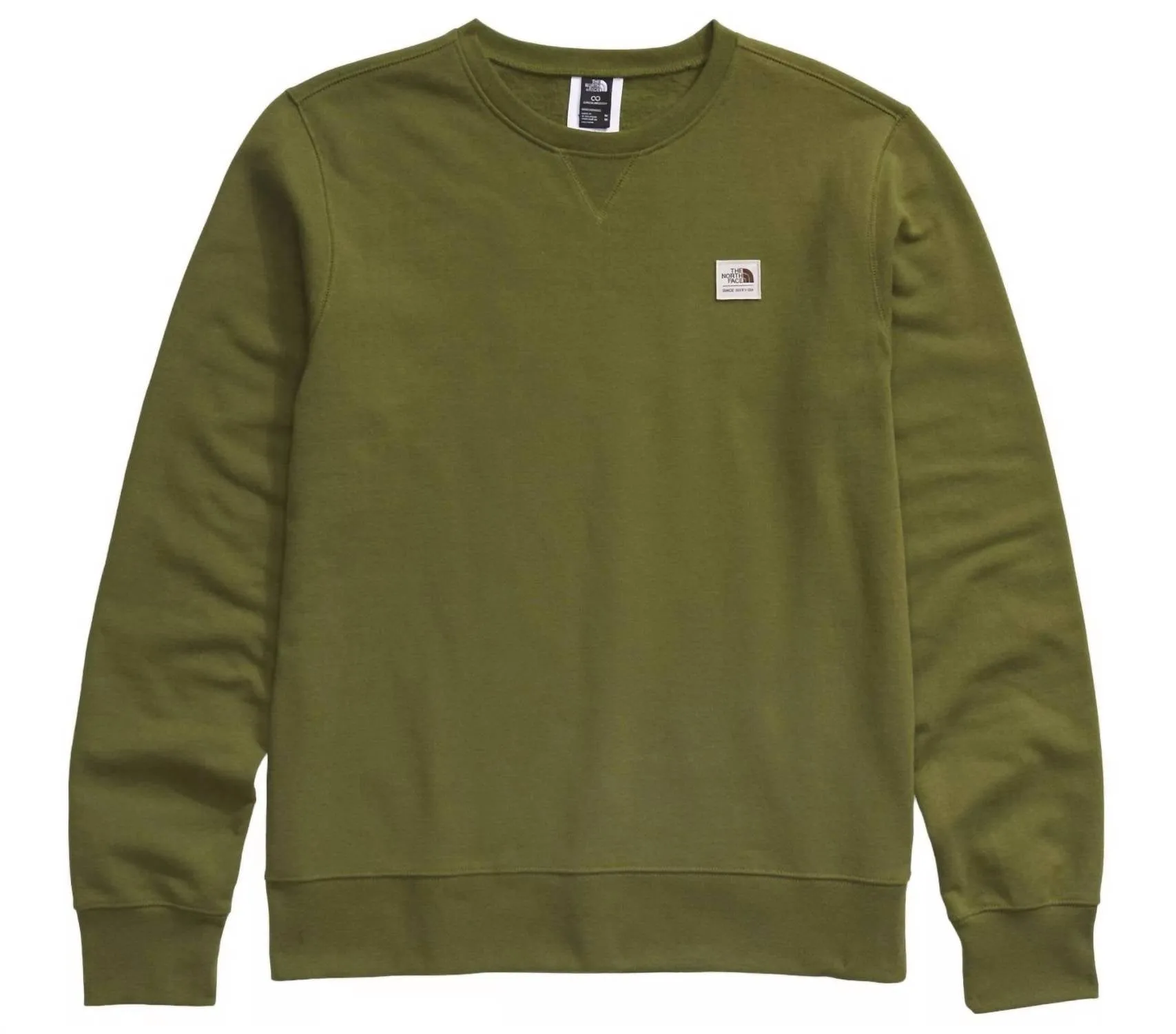 Heritage Patch Crew Sweatshirt In Forest Olive