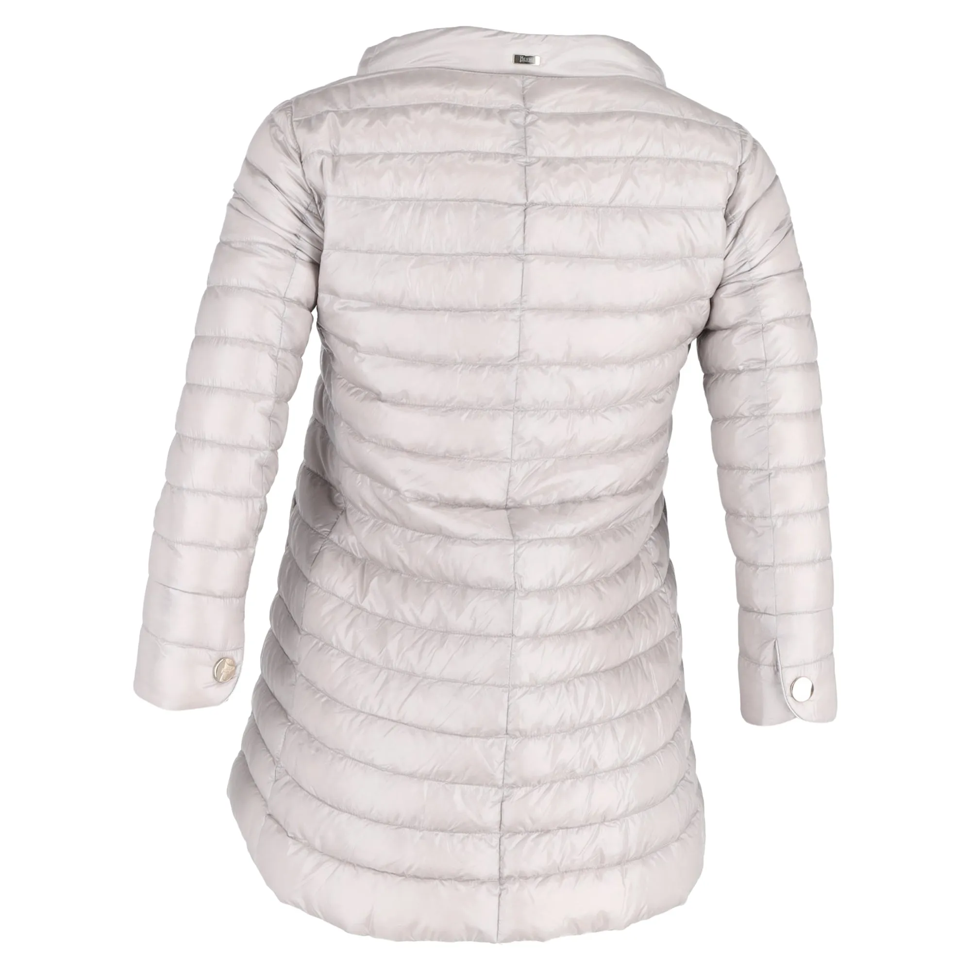 Herno Button-Up Padded Coat in Grey Nylon