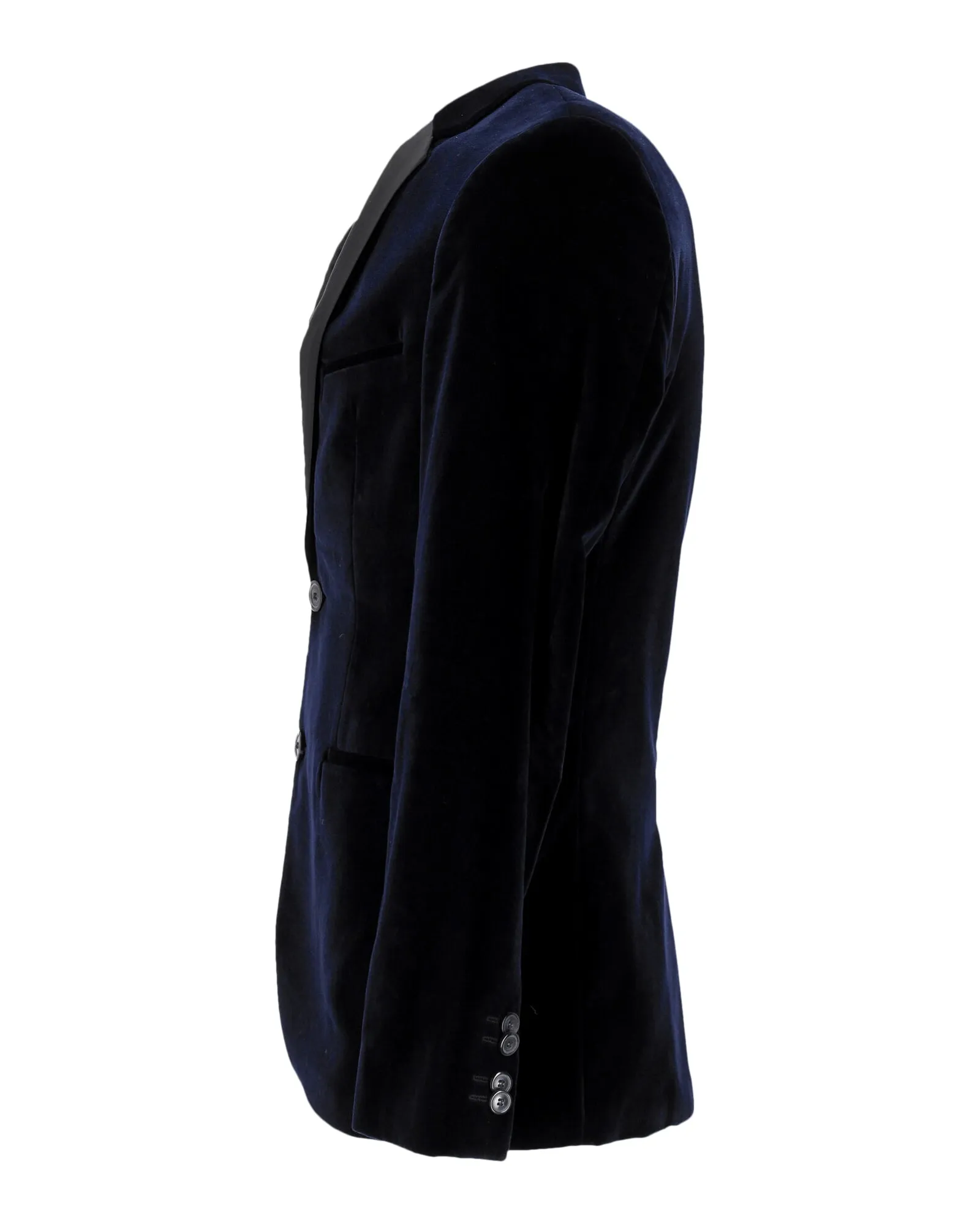 Hugo Boss Slim Fit Velvet Jacket in Navy Blue Cotton