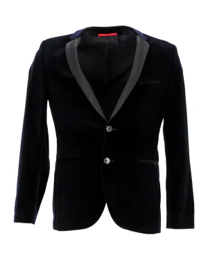 Hugo Boss Slim Fit Velvet Jacket in Navy Blue Cotton
