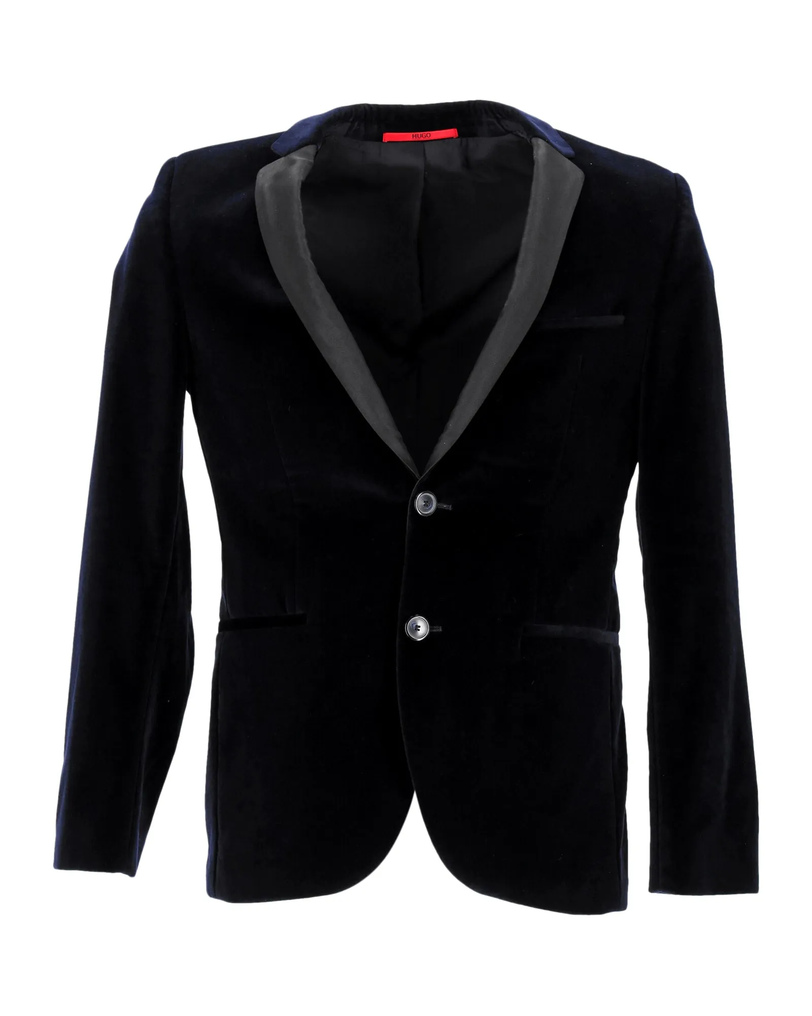 Hugo Boss Slim Fit Velvet Jacket in Navy Blue Cotton