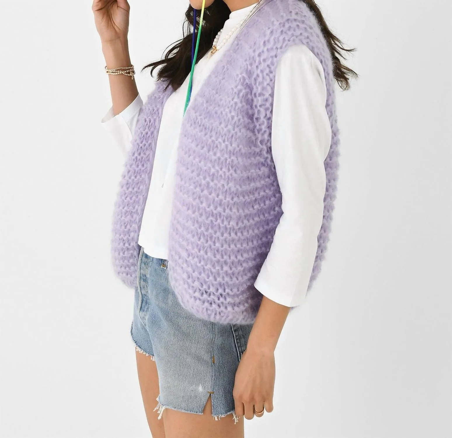 Ida Sleeveless Vest In Lilac