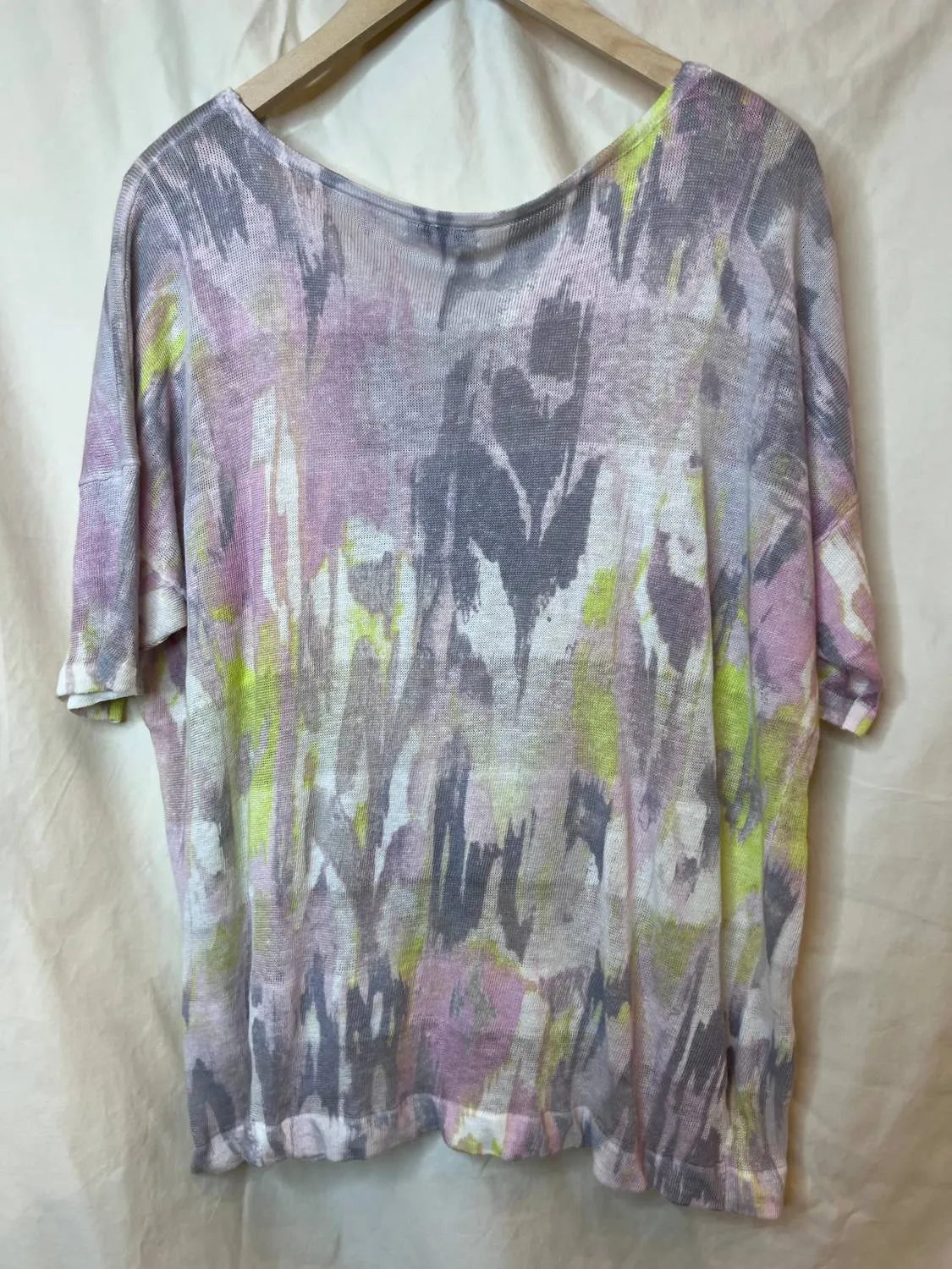 Ikat Easy Pullover Tee In Bloom Multi