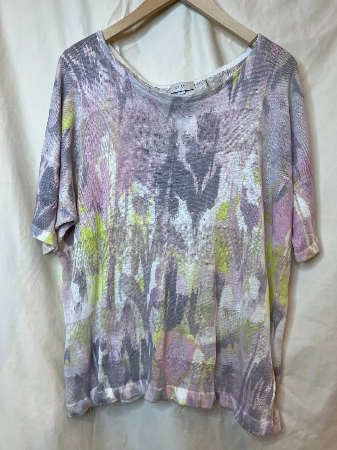 Ikat Easy Pullover Tee In Bloom Multi