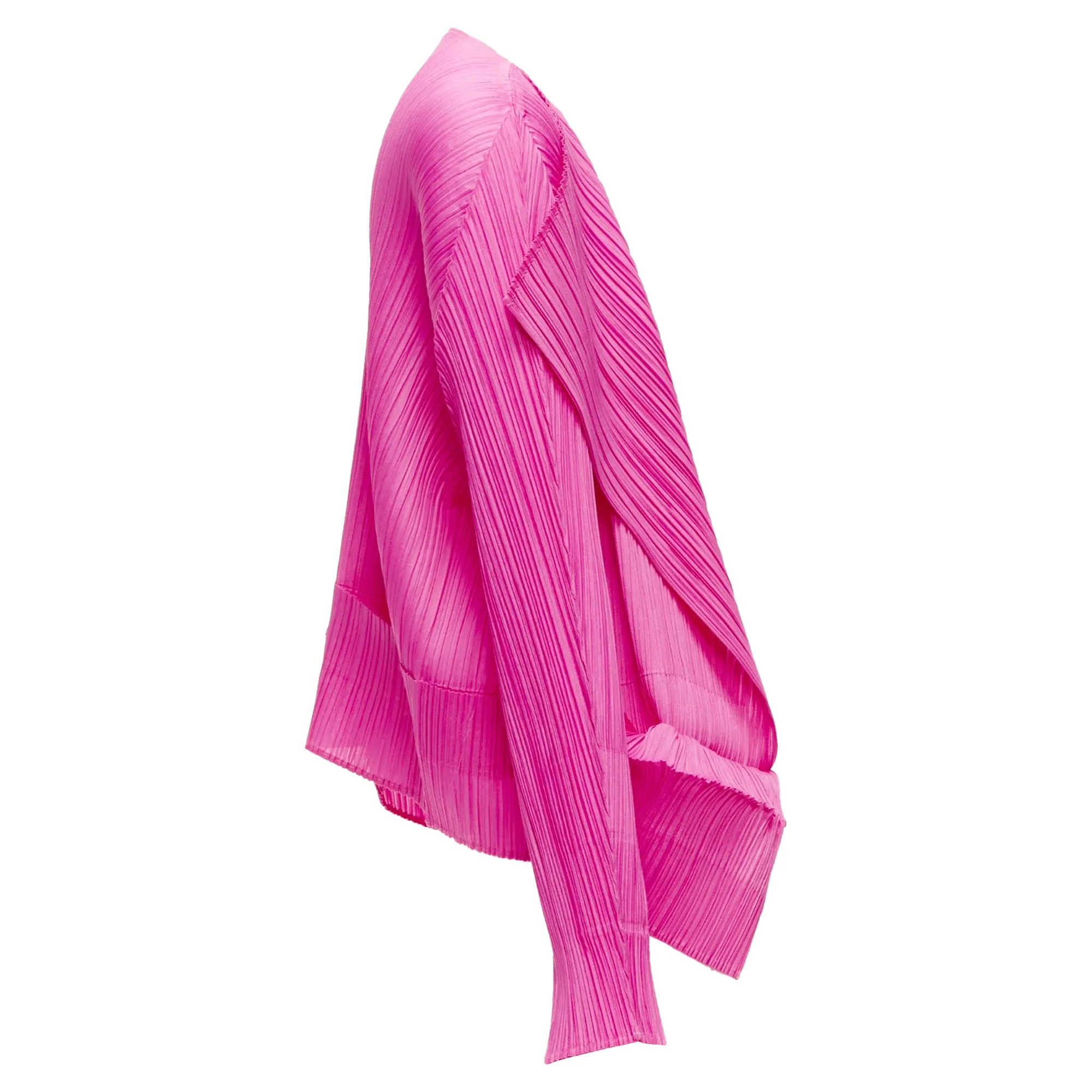 Issey Miyake Pleats Please Pleated 3D Cut Hem Cardigan Jacket