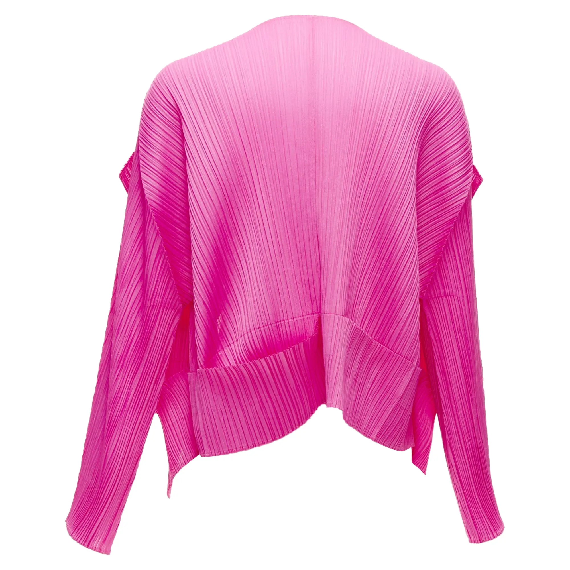Issey Miyake Pleats Please Pleated 3D Cut Hem Cardigan Jacket