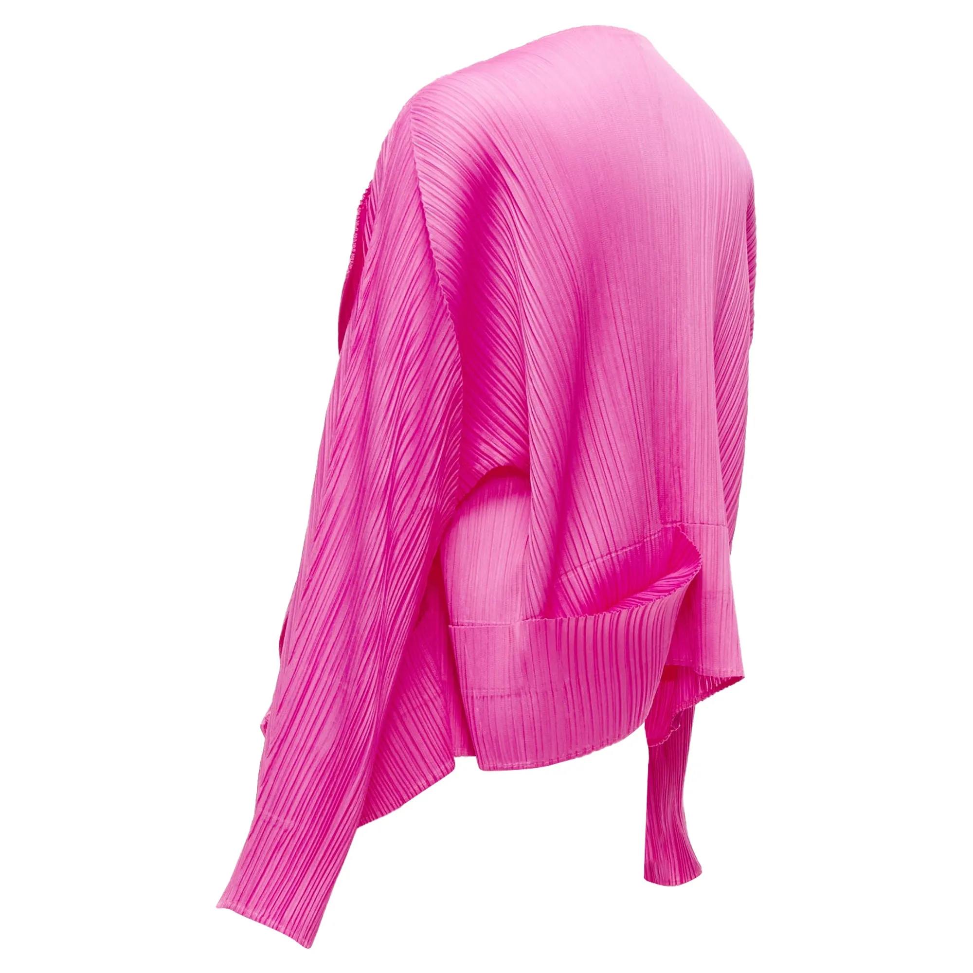 Issey Miyake Pleats Please Pleated 3D Cut Hem Cardigan Jacket
