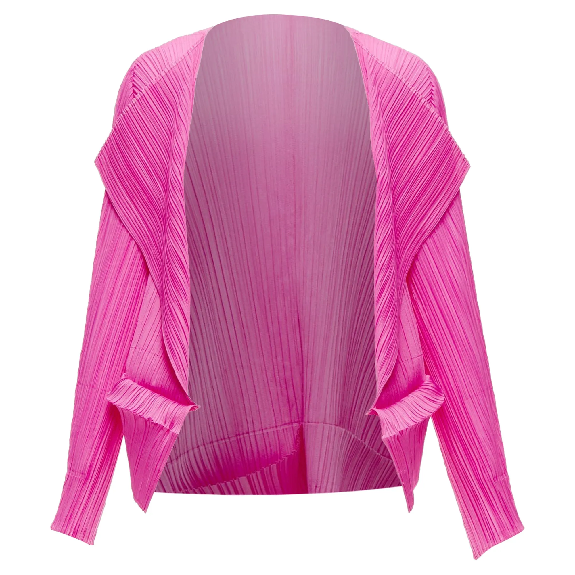 Issey Miyake Pleats Please Pleated 3D Cut Hem Cardigan Jacket