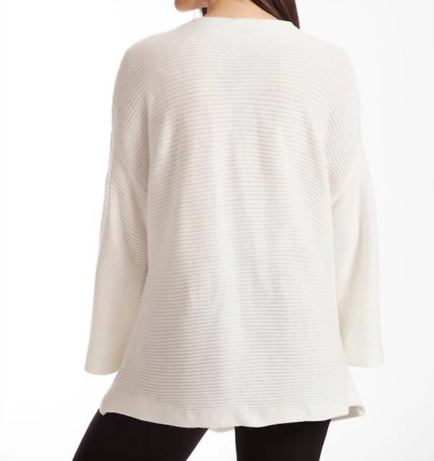 James Ribbed Bell Sleeve Top In Ivory