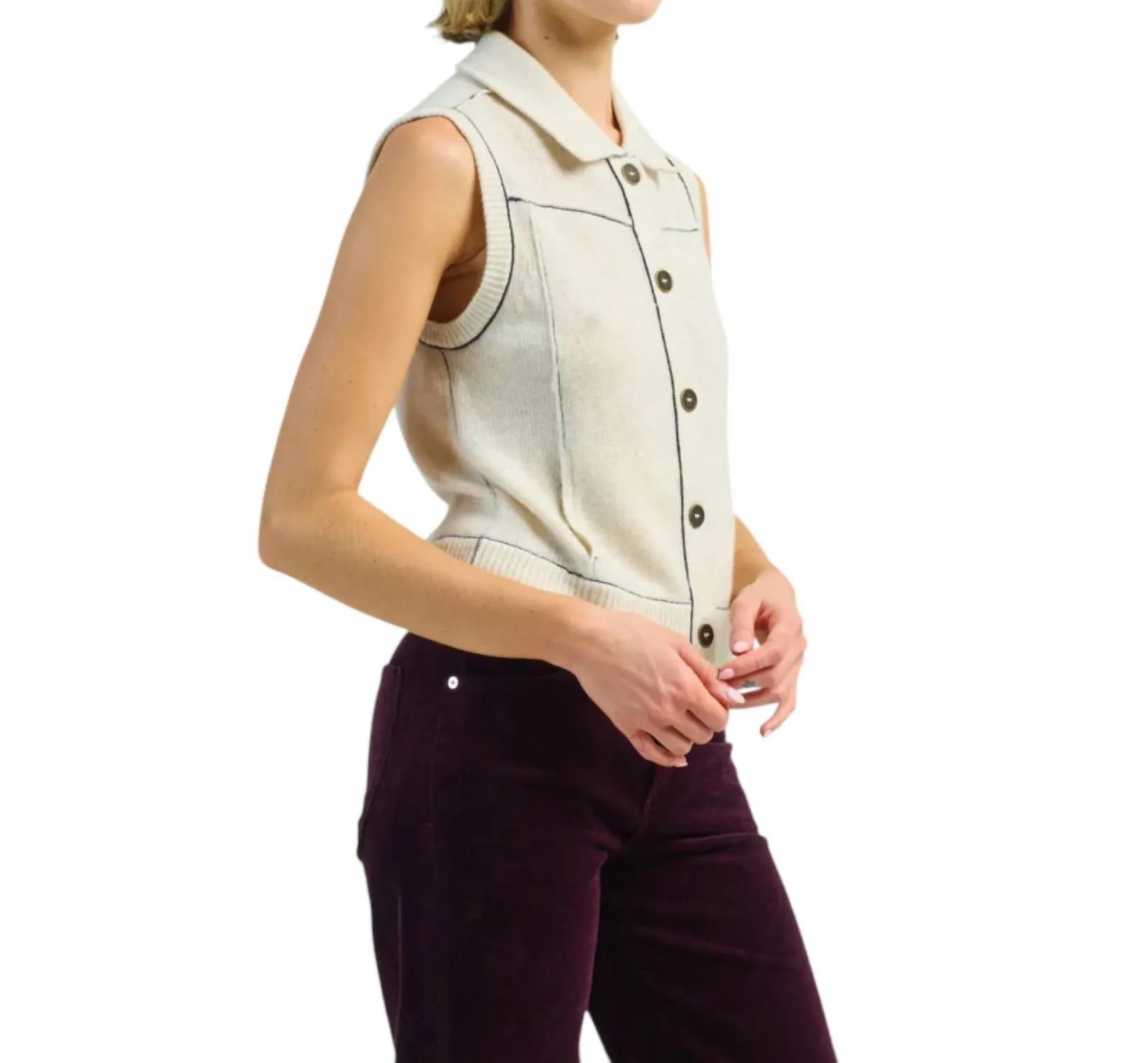 Jean Vest In Natural
