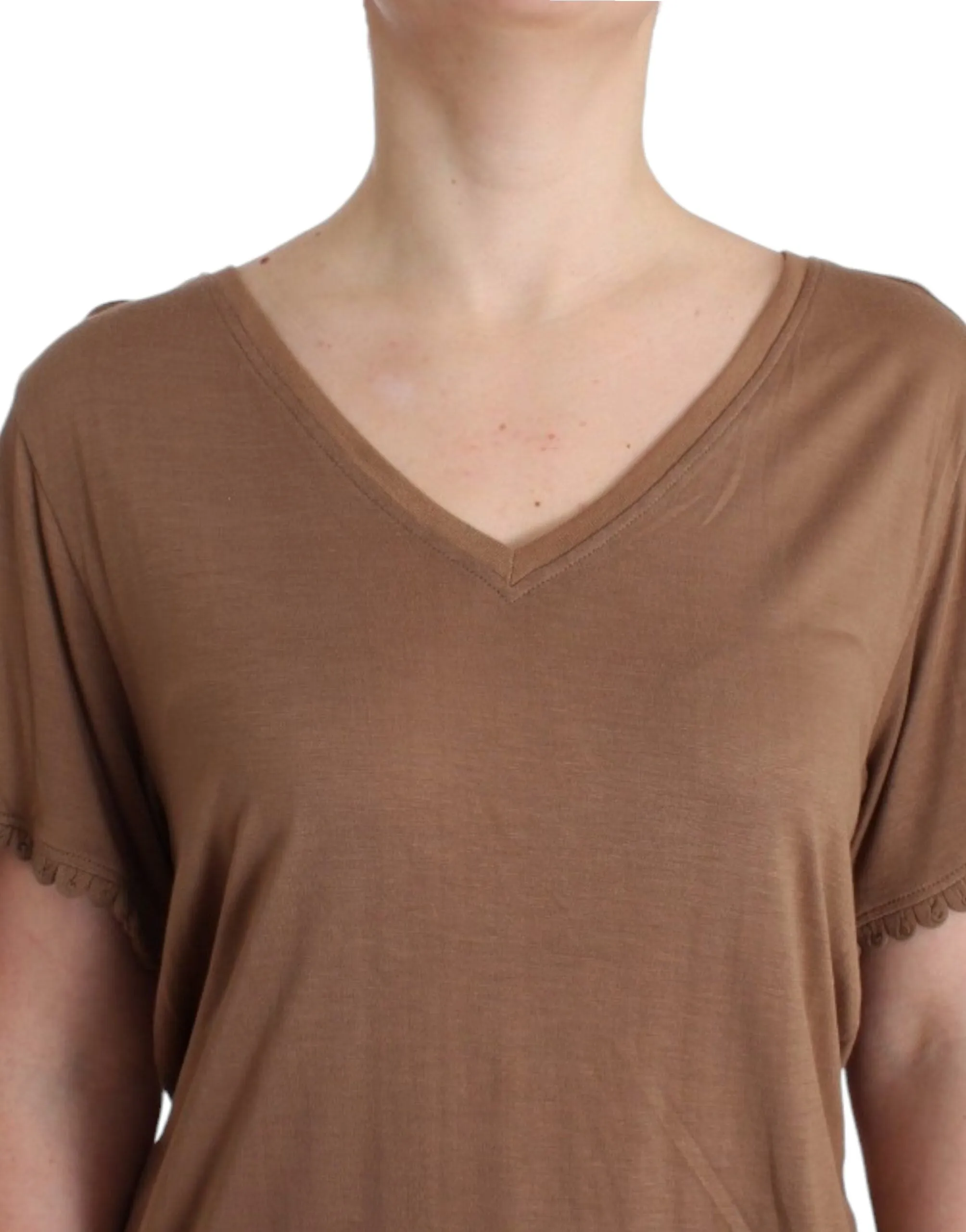 John Galliano Elegant Short-Sleeved  Rayon Women's Top