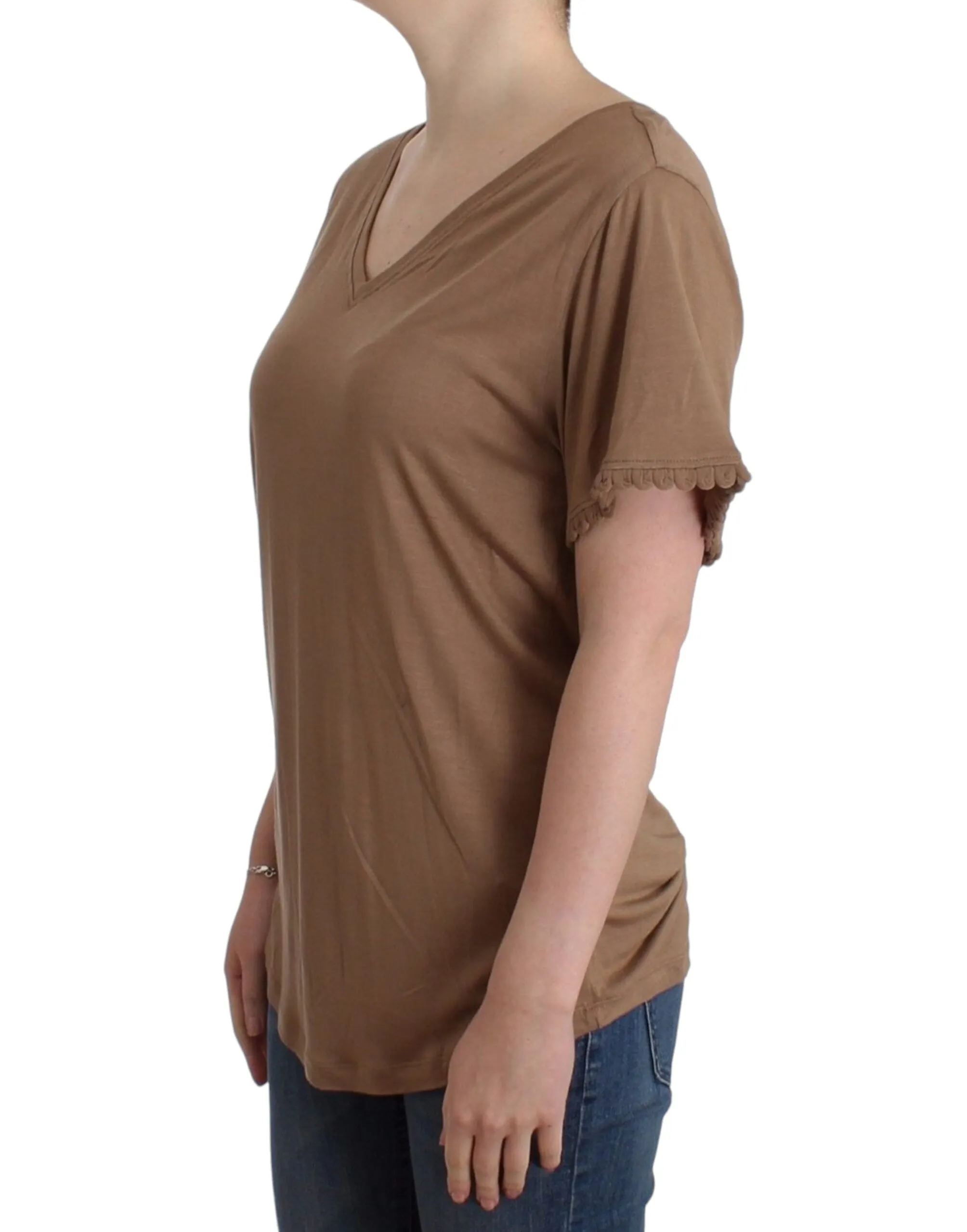 John Galliano Elegant Short-Sleeved  Rayon Women's Top