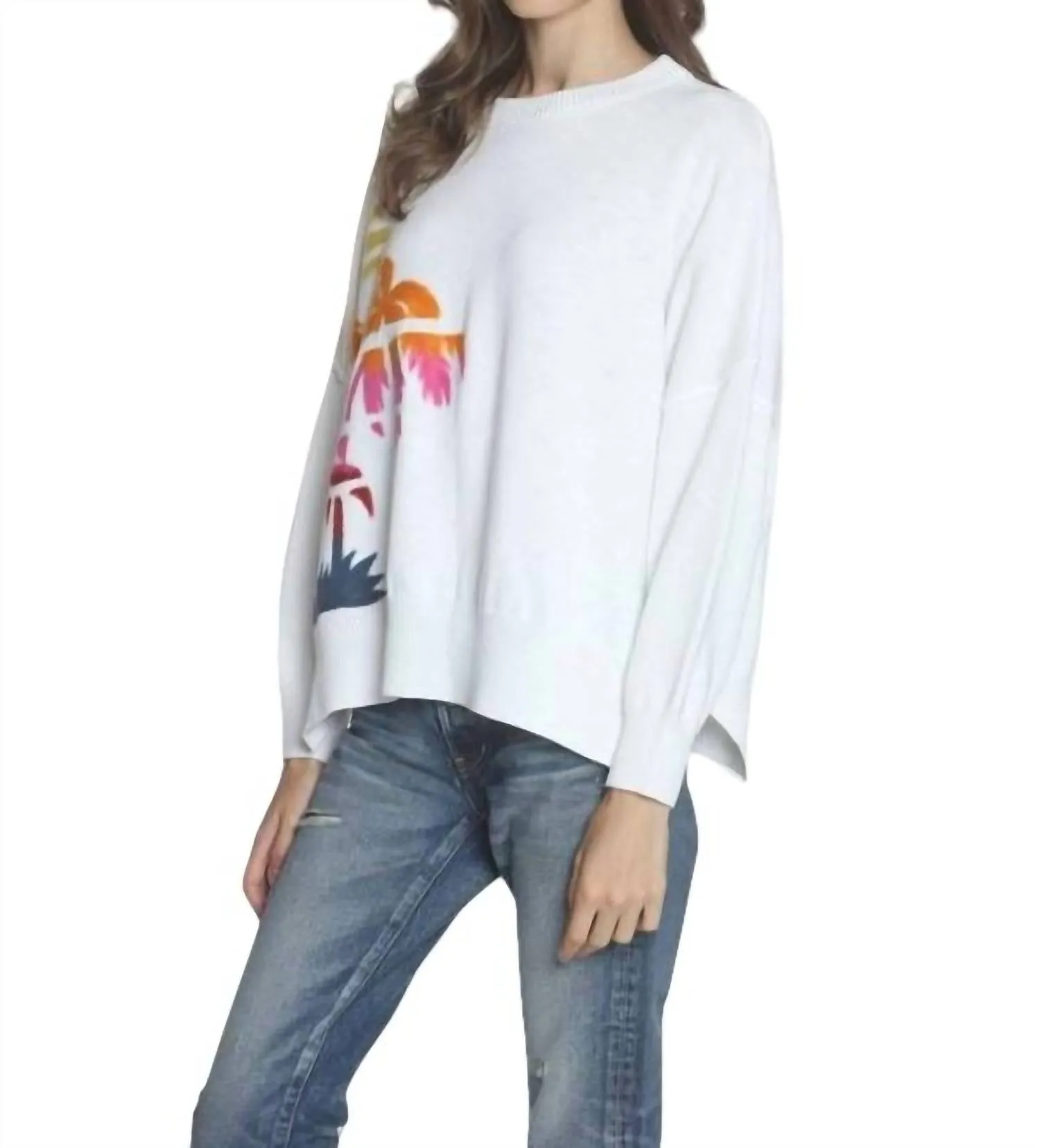 Karma Sweatshirt In White Palms