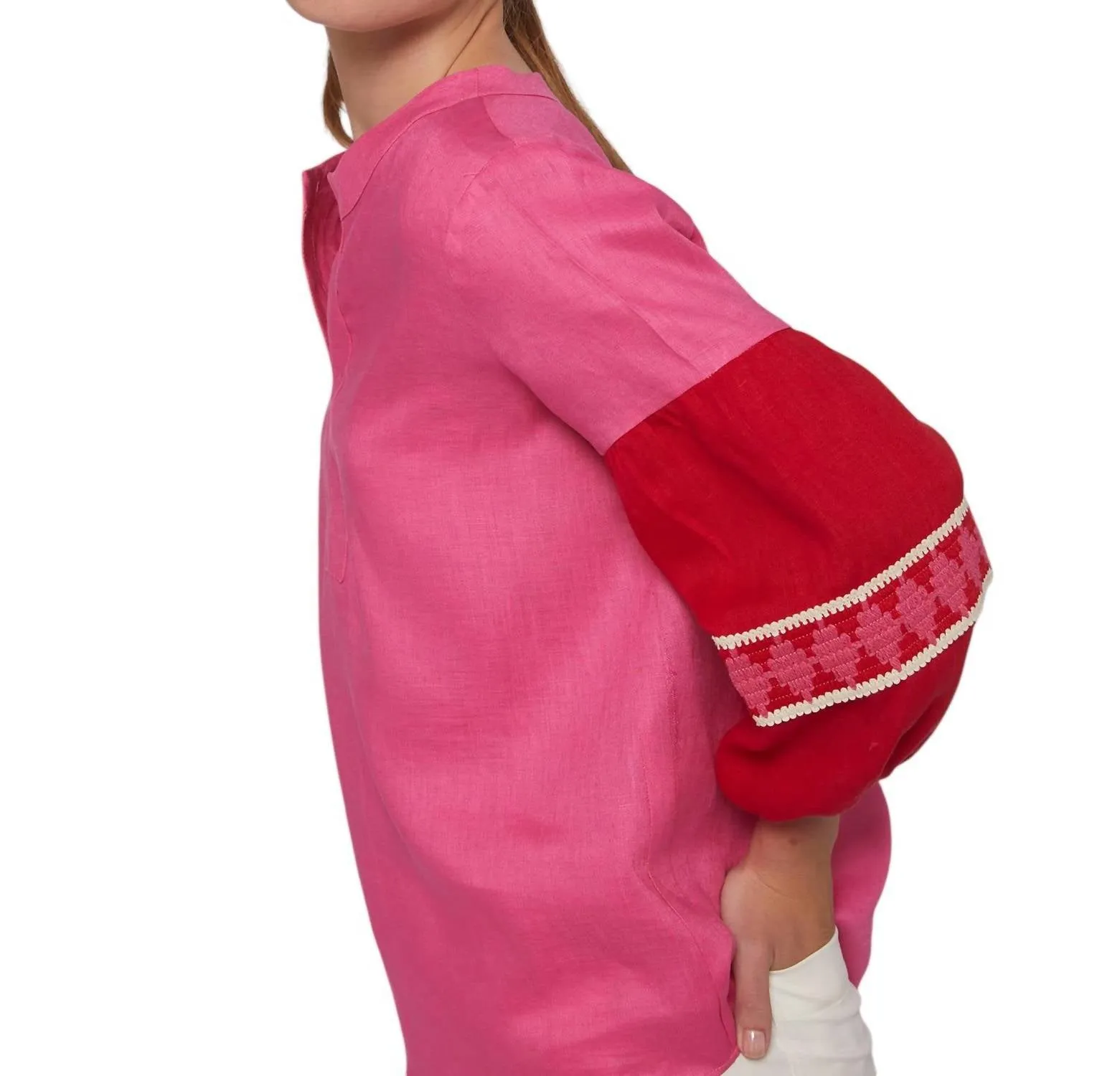 Kaya Shirt In Pink Linen