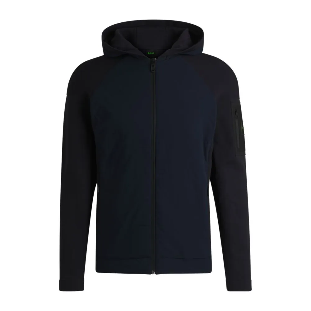 Knitted jacket with padded front