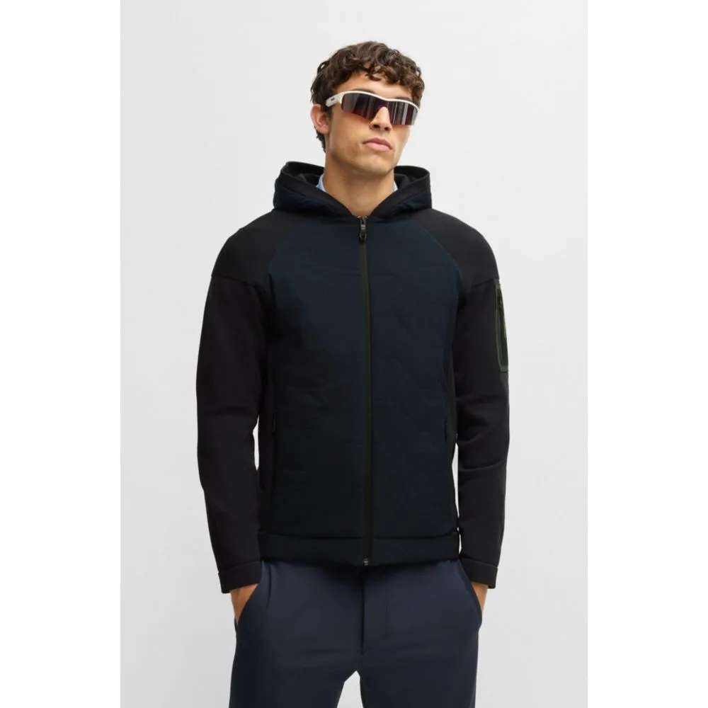 Knitted jacket with padded front