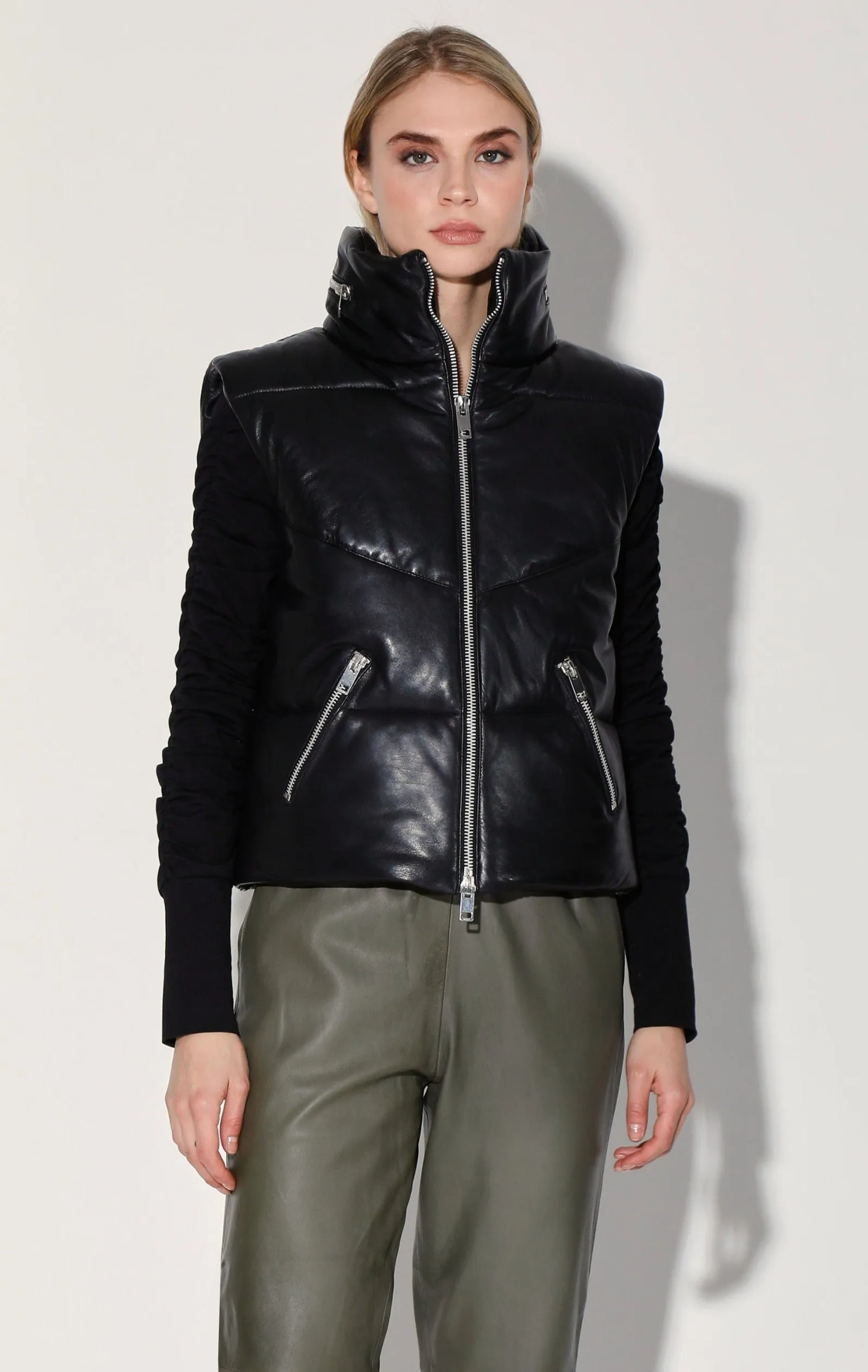 Landon Vest, Black - Puffer Leather