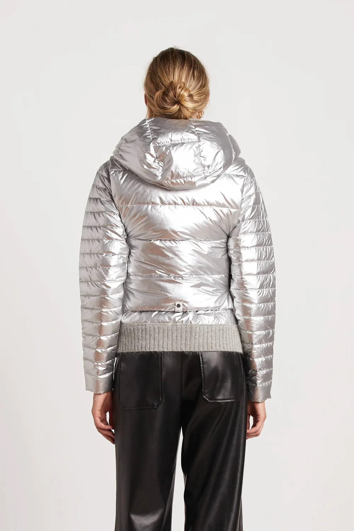Lola Quilted Gilet Vest In Silver