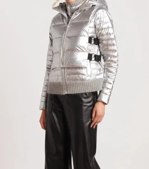 Lola Quilted Gilet Vest In Silver