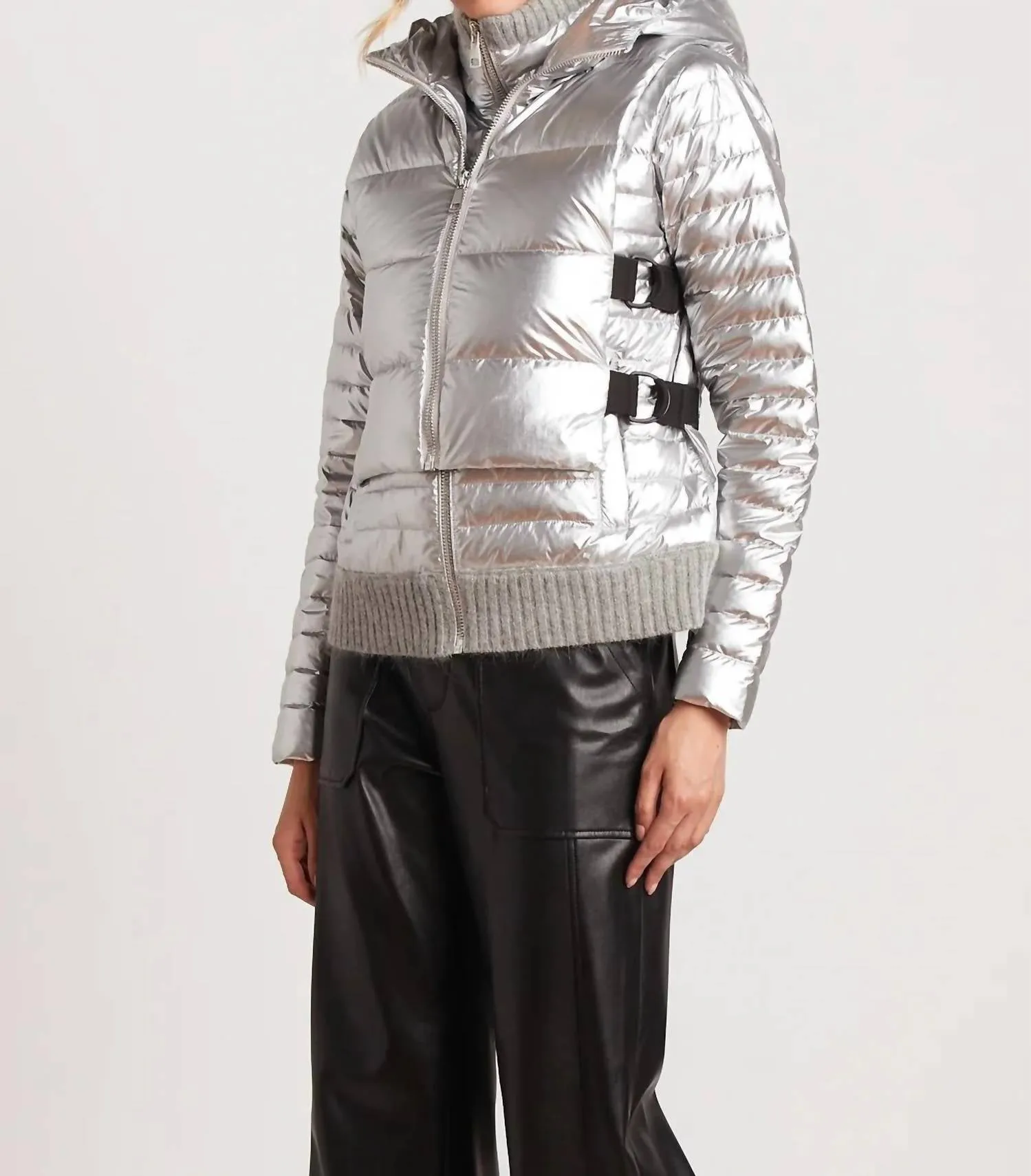 Lola Quilted Gilet Vest In Silver