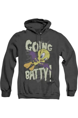 Looney Tunes Going Batty Adult Heather Hoodie / Hooded Sweatshirt