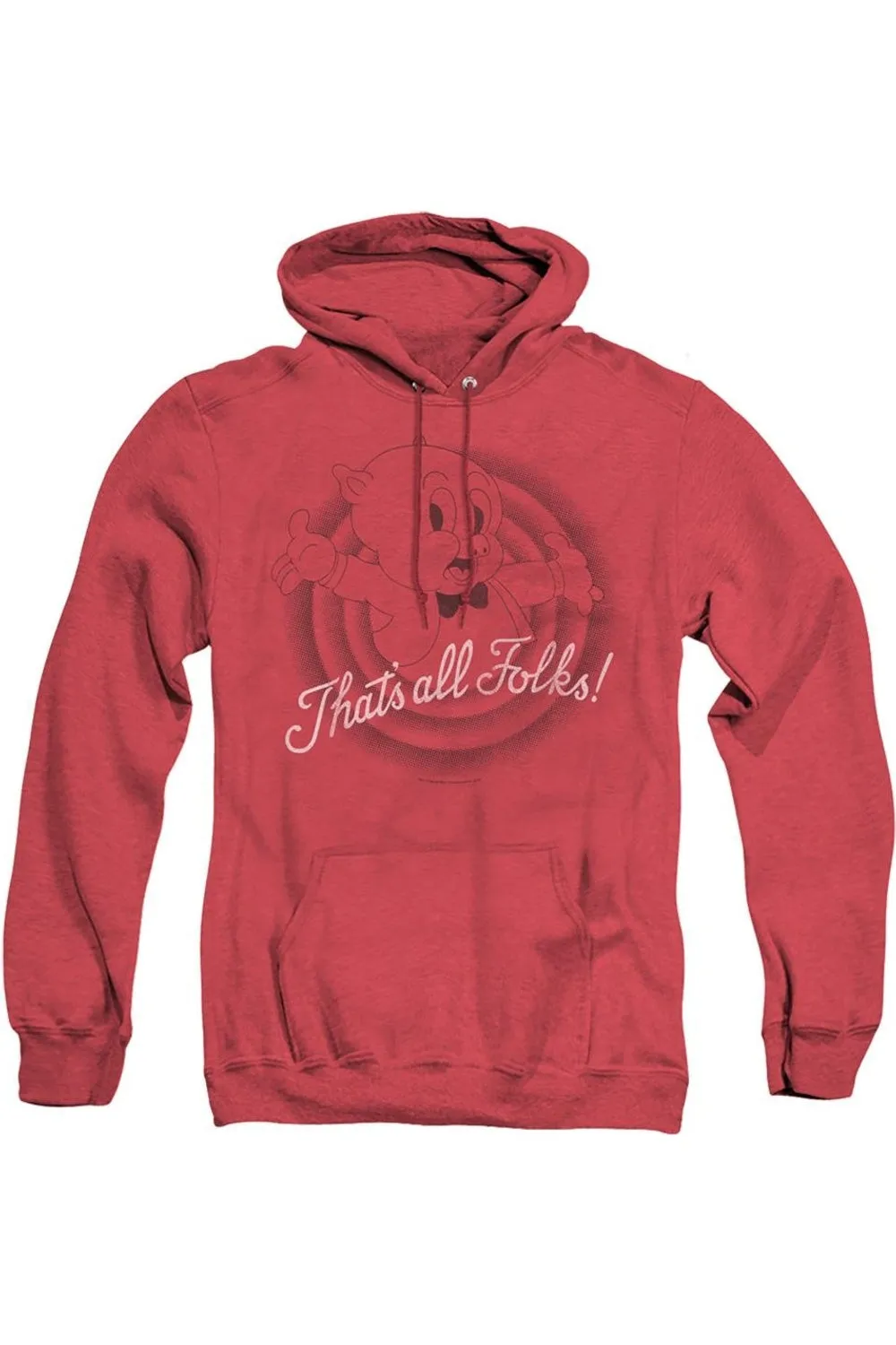 Looney Tunes Thats All Folks Adult Heather Hoodie / Hooded Sweatshirt