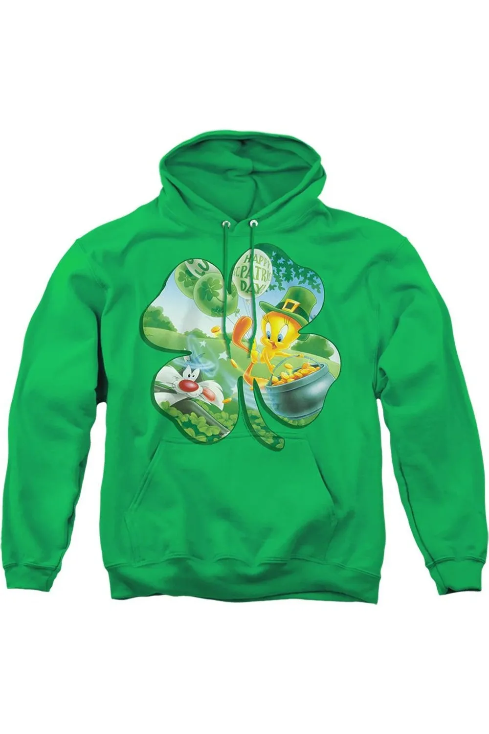 Looney Tunes Tweety Shamrock Adult Pull Over Hoodie / Hooded Sweatshirt