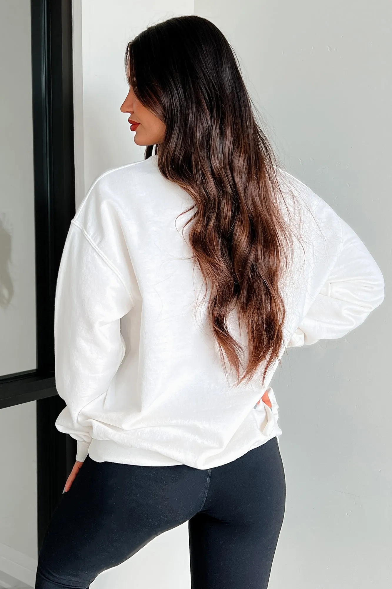 Lucky Sevens Oversized Graphic Sweatshirt (Cream)