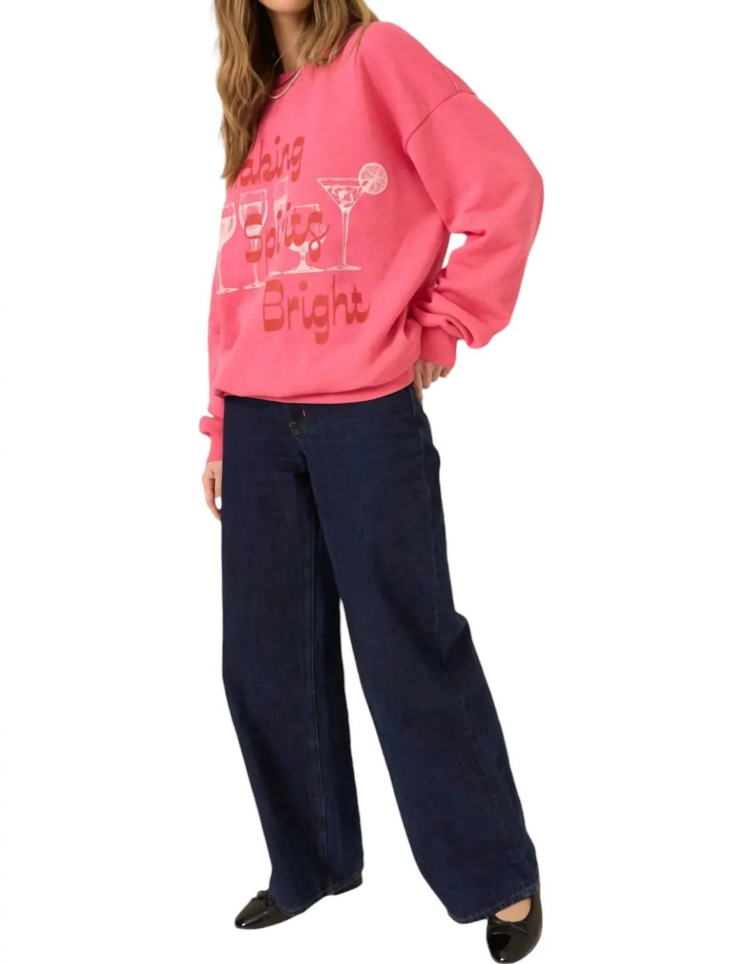 Making Spirits Bright Sweatshirt In Raspberry Blossom