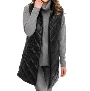 Marla Long Vest In Black