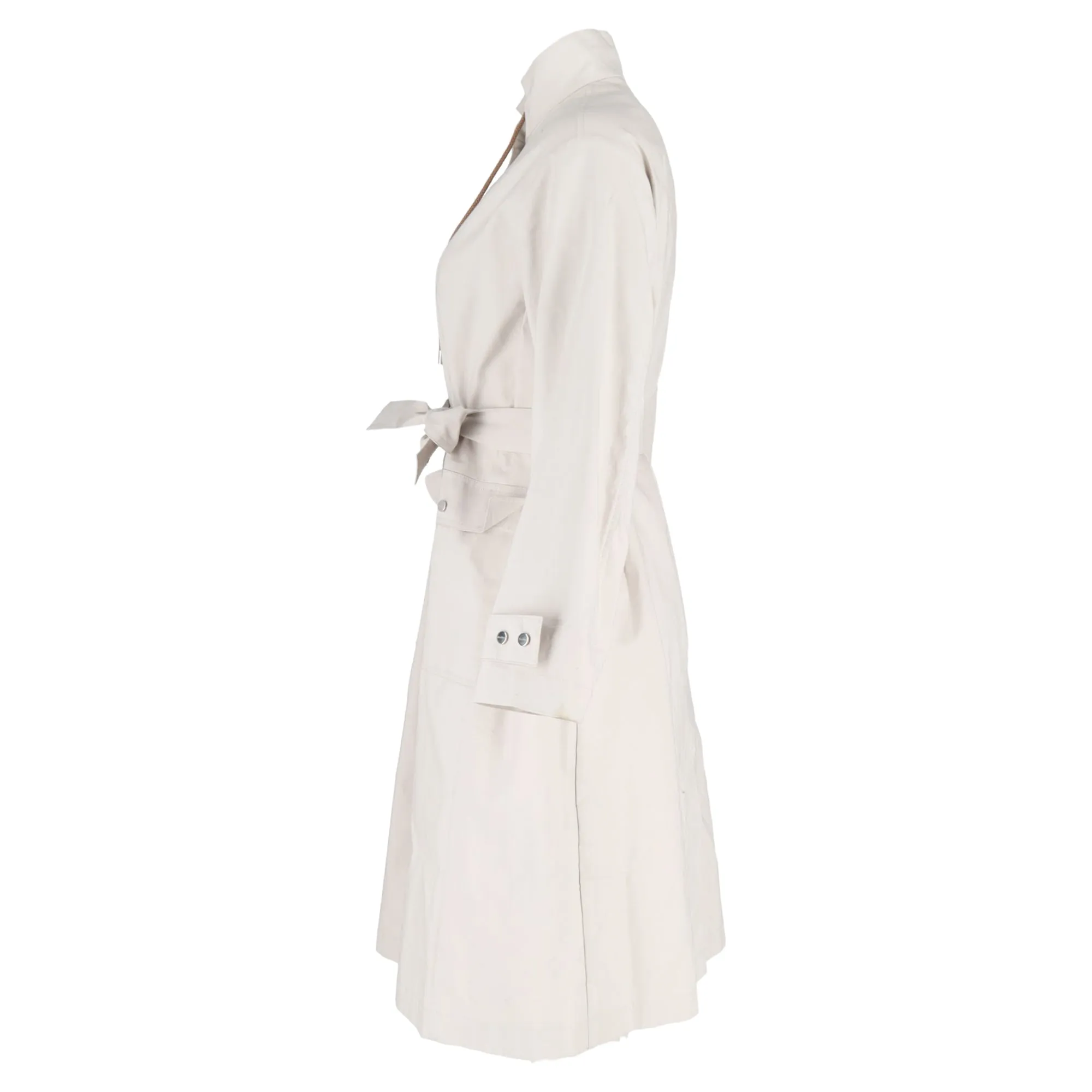 Max Mara The Cube Marco Overcoat in White Cotton