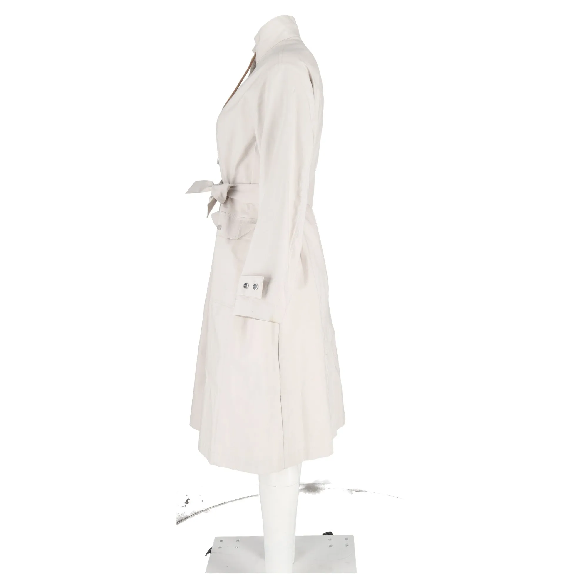 Max Mara The Cube Marco Overcoat in White Cotton