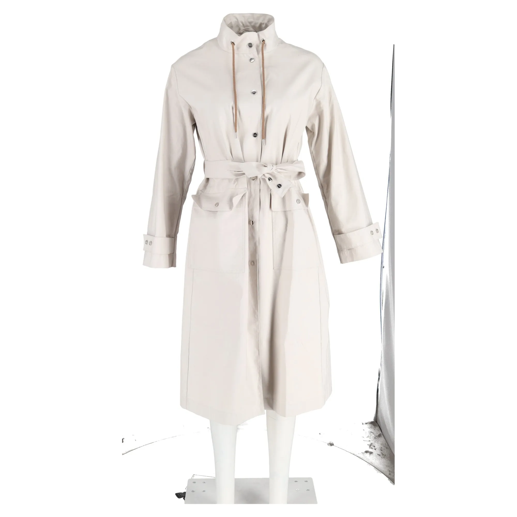 Max Mara The Cube Marco Overcoat in White Cotton