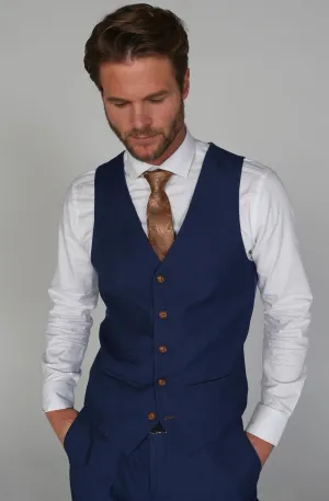 Mayfair Birdseye Blue Waistcoat Wedding Prom Attire
