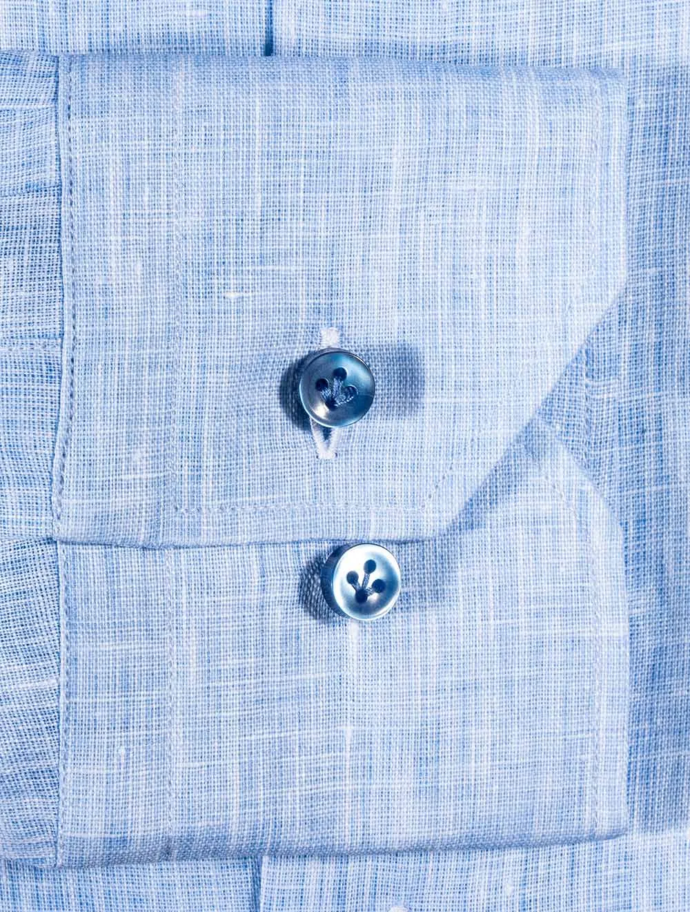 Mekong Linen Mix Slim Fit Shirt Blue
