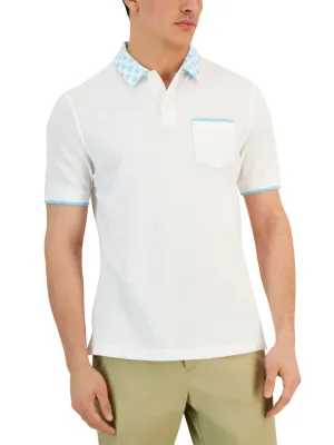 Men's Collar Printed Polo T-Shirt,White