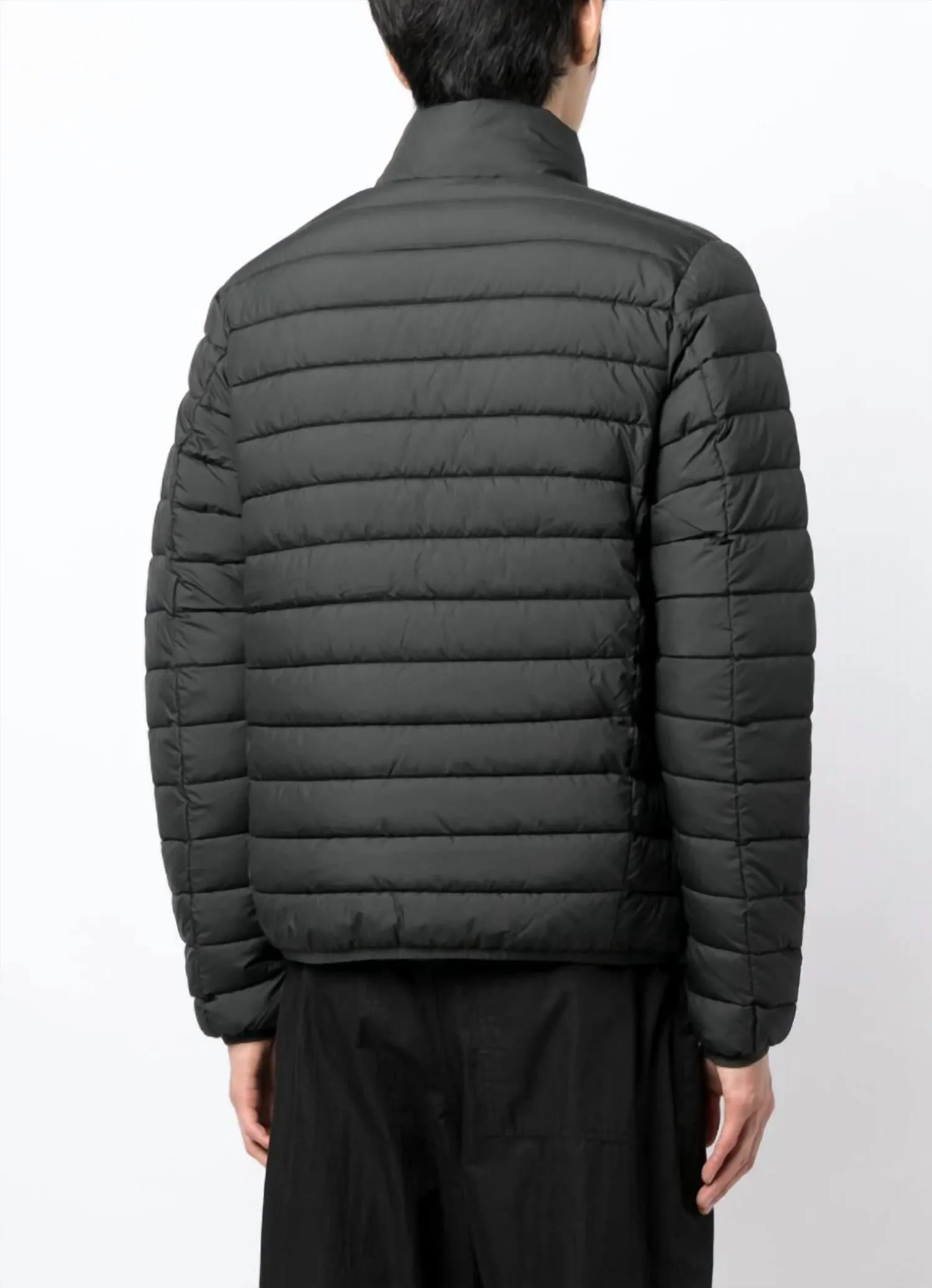 Men's Erion Quilted Zip Up Puffer Coat Jacket In Black