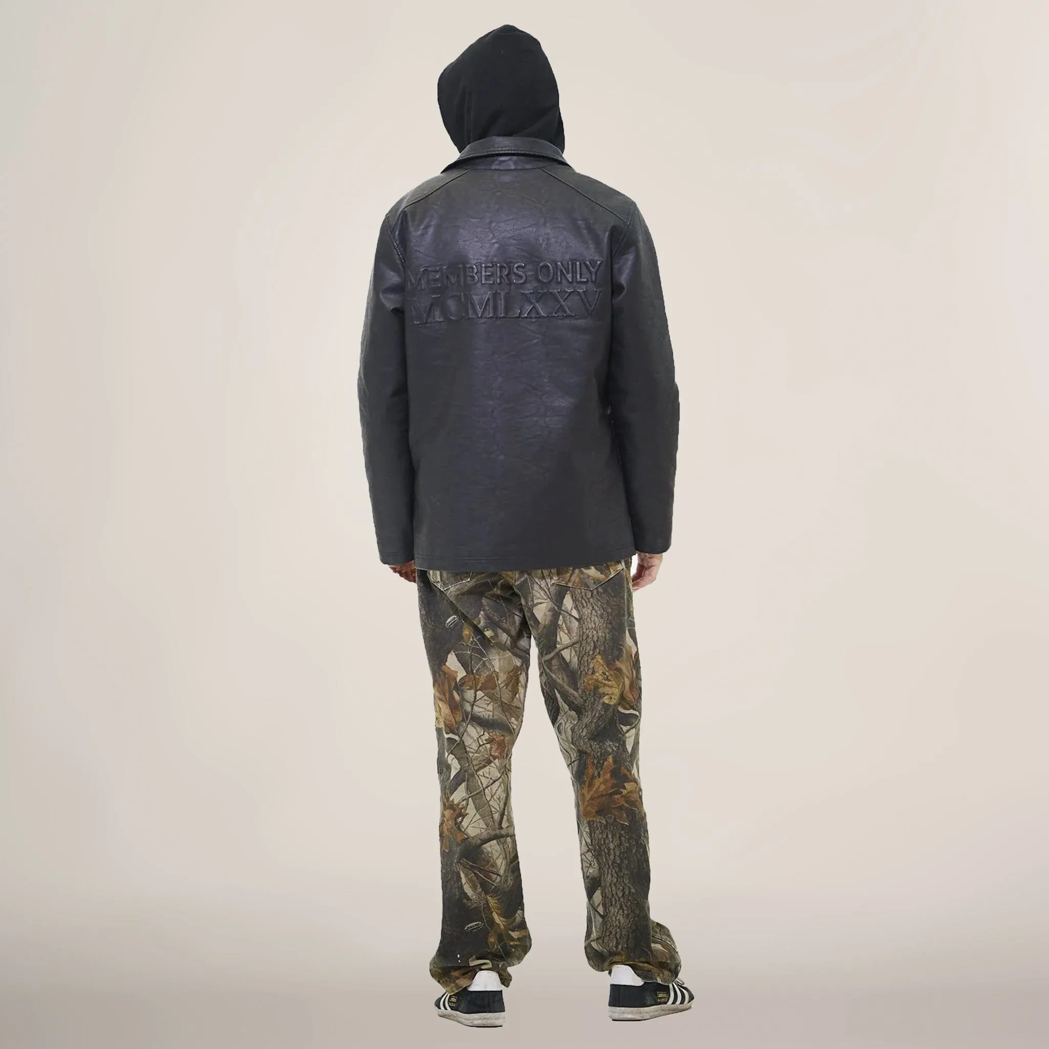 Men's Faux Leather Coach Jacket
