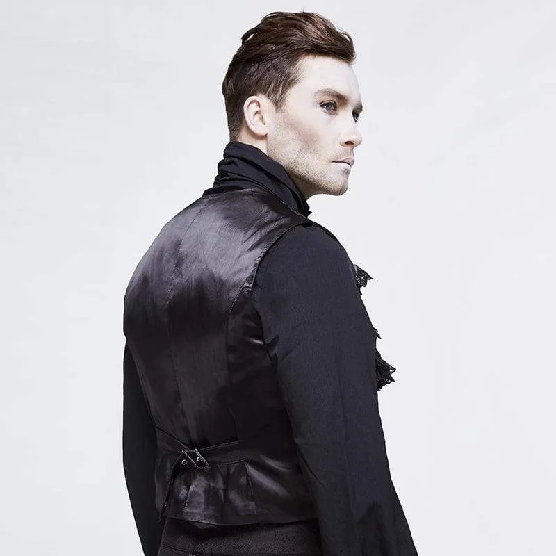 Men's Goth Single-breasted Jacquard Waistcoat